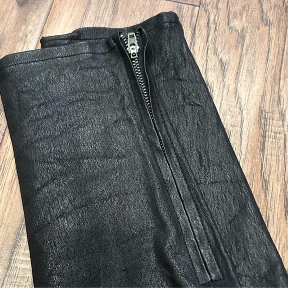 J Brand Black Mid-Rise Skinny Lamb Leather Pants (26 or US 6) - Picture 2 of 8